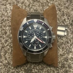 Citizen Men's Eco-Drive Brycen Blue/Silver Stainless Steel 44mm Watch AT2439-51L